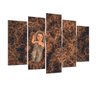 Quadro Decorativo Mosaico 5 Peças Mod030 Manjedoura Jesus - 1