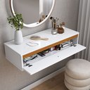 Ver imagem 2 de Penteadeira Suspensa com 1 Porta para Maquiagem Branco/ipê