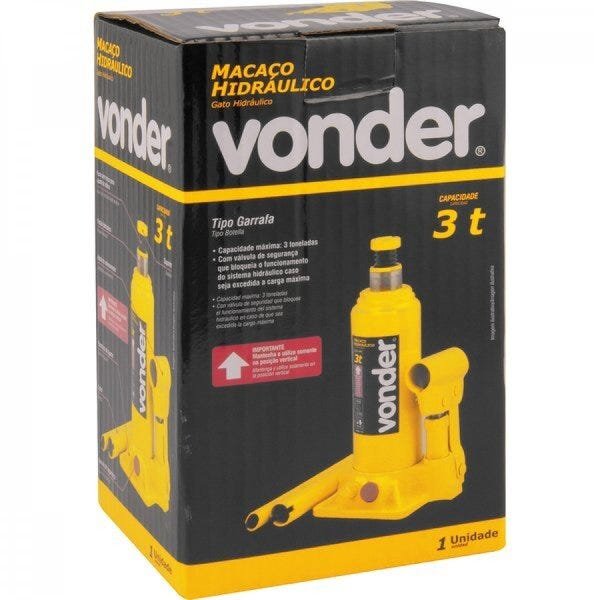 Macaco hidráulico tipo garrafa 3 toneladas Vonder - 2