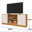 Ver imagem 5 de Rack para Sala Quarto com Nicho Espaçoso e Prateleira Tv até 60 Polegadas - Nature/off