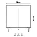 Ver imagem 4 de Balcão Gabinete para Cooktop Cozinha Andréia 4/5 Bocas com Tampo 2 Portas Branco - Abmaza
