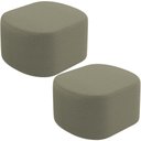Ver imagem 1 de Kit 2 Puffs Decorativos Orgânico para Living Quarto 70cm Doha W01 Bouclê Verde Oliva - Lyam Decor