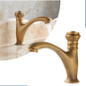 Torneira de Bancada para Banheiro Lavabo Cuba Pia Baixa na Cor Bronze Latão Ouro Velho em Estilo Pro - 1