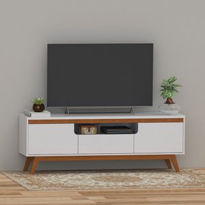 Rack Retrô Rio Para TV até 60 polegadas Branco - Olivar Móveis