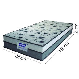 Colchão Solteiro Gazin Espuma D33 Fort 88x188x21cm Cinza/Branco - Suporta até 150kg por Pessoa - 2