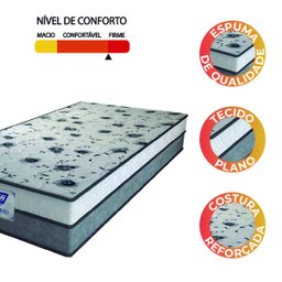 Colchão Solteiro Gazin Espuma D33 Fort 88x188x21cm Cinza/Branco - Suporta até 150kg por Pessoa - 3