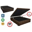 Ver imagem 4 de Base Box Baú Casal Premium Suede Marrom 41x138x188