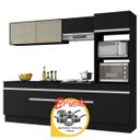 Ver imagem 2 de Armário Cozinha Completa Made Mp2181 Multimóveis + Brinde Jogo de Panelas Tramontina Preto/branco