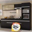 Ver imagem 1 de Armário Cozinha Completa Made Mp2181 Multimóveis + Brinde Jogo de Panelas Tramontina Preto/branco