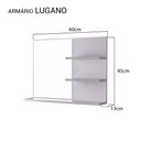 Ver imagem 3 de Espelho para Banheiro com Prateleiras Lugano Branco 60 x 45cm