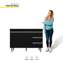 Ver imagem 5 de Balcão Gabinete Cozinha Andréia 100cm Com Tampo 2 Portas Preto - Desk Design