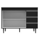 Ver imagem 4 de Balcão Gabinete Cozinha Andréia 100cm Com Tampo 2 Portas Preto - Desk Design