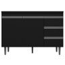 Balcão Gabinete Cozinha Andréia 100cm Com Tampo 2 Portas Preto - Desk Design - 1