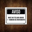 Ver imagem 1 de Kit 3 Placas Aviso Digite Teclado Abaixo Número Apartamento