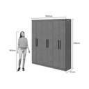 Ver imagem 2 de Guarda Roupa 6 Portas e 3 Gavetas Jazz Amêndoa - Lopas