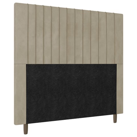 Cabeceira Cama Box Solteiro Nala 90cm Linho Bege - Desk Design