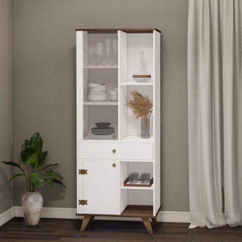 Estante Multiuso Cristaleira 71,5cm 02 Portas Mlt2044-Brme Estilare Branco
