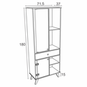 Ver imagem 2 de Estante Multiuso Cristaleira 71,5cm 02 Portas Mlt2044-Brme Estilare Branco