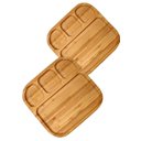 Ver imagem 4 de Kit 2 Bandejas Petisqueiras Frios Churrasco Bambu Alta Resistencia Jolitex Petiqueira de Alta Resist