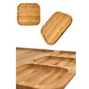 Ver imagem 2 de Kit 2 Bandejas Petisqueiras Frios Churrasco Bambu Alta Resistencia Jolitex Petiqueira de Alta Resist