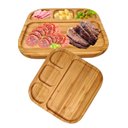 Ver imagem 1 de Kit 2 Bandejas Petisqueiras Frios Churrasco Bambu Alta Resistencia Jolitex Petiqueira de Alta Resist