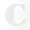 Letra Acrílico C Kami Branco 11 Cm - 1