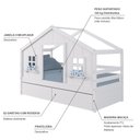Ver imagem 4 de Cama Casinha Dos Sonhos com 02 Gavetas Madeira Maciça Branco Megamobilia