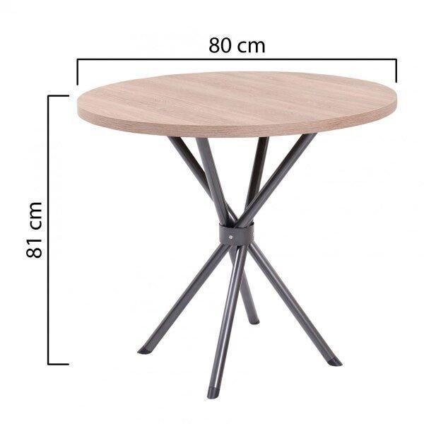 Mesa Florida Redonda com Tampo MDF 80cm em Aço Espresso Móveis - 2