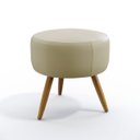 Ver imagem 1 de Puff Estofado Decorativo Solar para Sala de Estar Sued Bege Aradecor