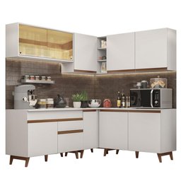 Armário de Cozinha Completa de Canto 382cm Branco Reims Madesa 01 - 3