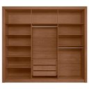 Ver imagem 4 de Guarda Roupa Casal Loretto S01 6 Portas de Bater 3 Gavetas MDF MDP Jatobá-Grafite Mpozenato