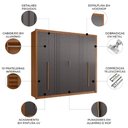Ver imagem 3 de Guarda Roupa Casal Loretto S01 6 Portas de Bater 3 Gavetas MDF MDP Jatobá-Grafite Mpozenato