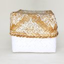 Ver imagem 1 de Cesto Quadrado Palha Branco com Tampa:M