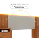 Ver imagem 4 de Cabeceira Barcelona Box Casal Ripada com LED - Móveis Tcil