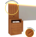 Ver imagem 3 de Cabeceira Barcelona Box Casal Ripada com LED - Móveis Tcil