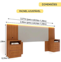 Ver imagem 2 de Cabeceira Barcelona Box Casal Ripada com LED - Móveis Tcil