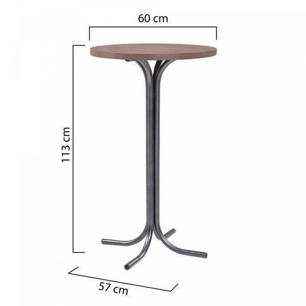 Mesa Bistrô 60cm Tampo MDF Pés em Aço Belle Espresso Móveis - 2