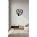 Ver imagem 3 de Quadro Decorativo Vazado Escultura de Parede Árvore da Vida Coração Mdf Preto 3d Luxo Sala