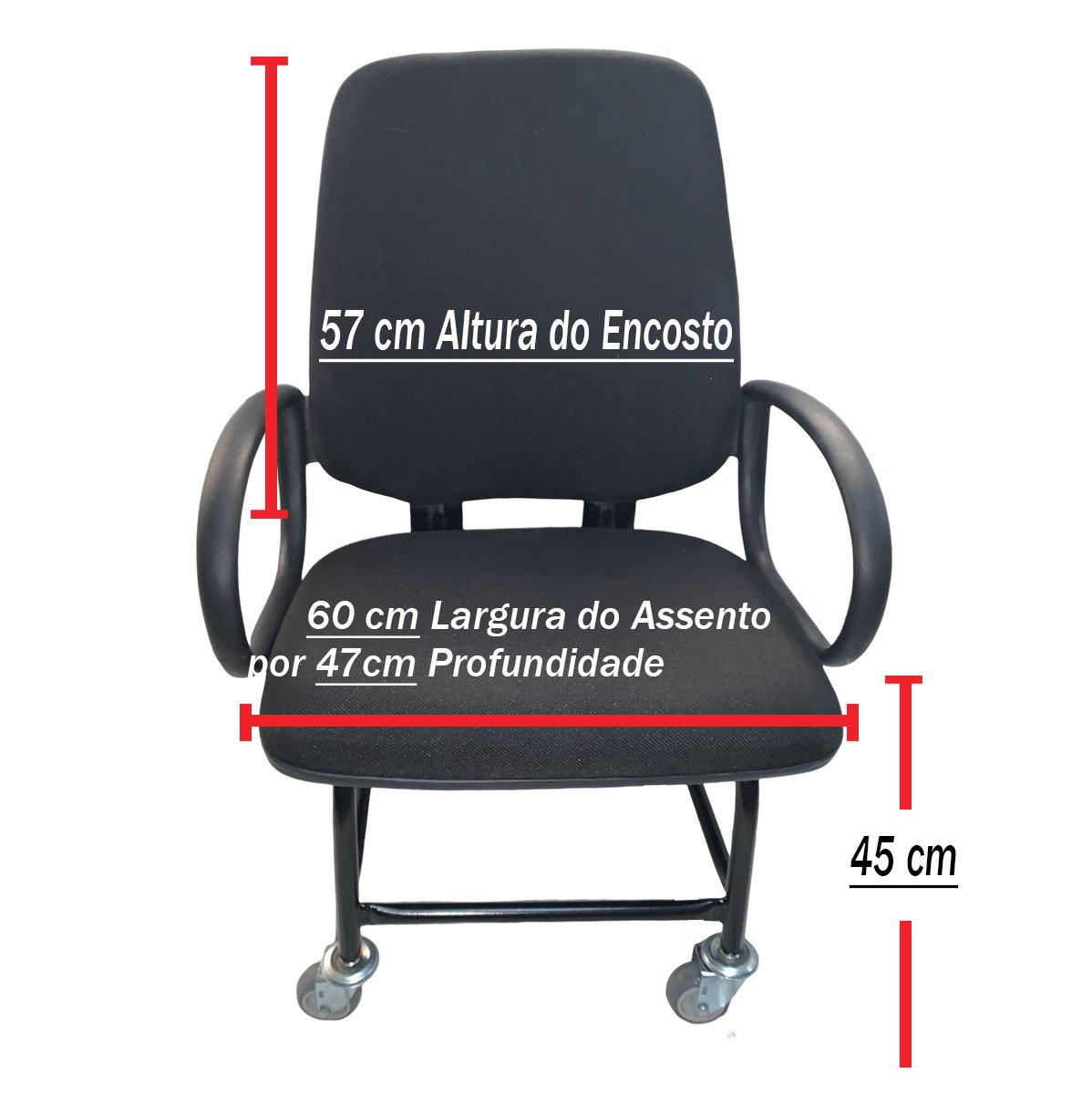 Cadeira Para Obeso Maxx Reforçada Com Espuma Injetada Até 180 Kg Rodinha Com Trava - 2