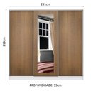 Ver imagem 3 de Guarda-Roupa Casal 100% MDF Madesa Eros 3 Portas de Correr com Espelho Branco/Rustic Cor:Branco/Rust