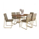 Ver imagem 2 de Conjunto de Sala de Jantar 6 Cadeiras Solare Carraro Noce Dourado