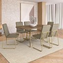 Ver imagem 1 de Conjunto de Sala de Jantar 6 Cadeiras Solare Carraro Noce Dourado