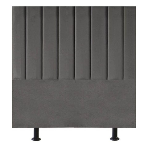 Cabeceira Estofada Cama Box Solteiro 100 Cm Alice Suede Cor:cinza Escuro
