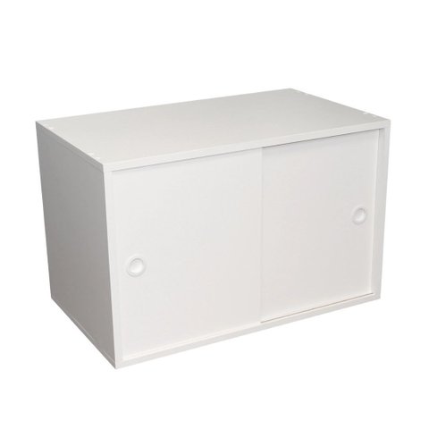 Armário Kit 64 Branco com Portas de Correr Brancas