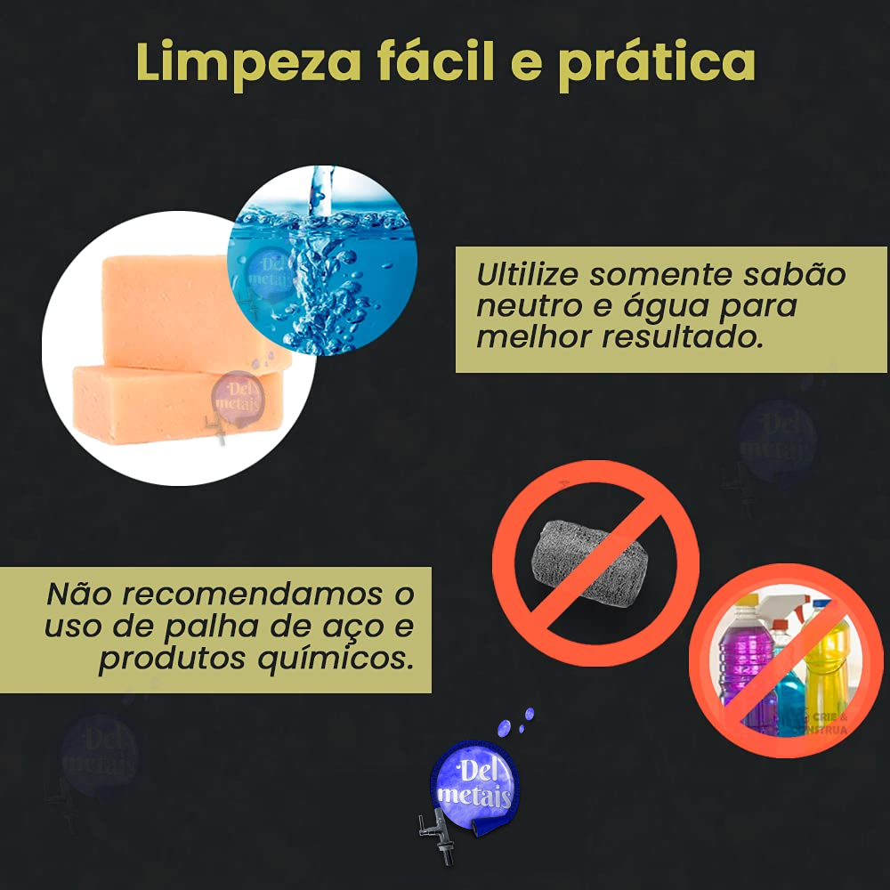 Acabamento Registro Quadrado Preto Padrão Deca Kit 6 Und Del Metais - 5
