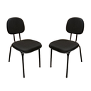 Ver imagem 1 de Kit 2 Cadeiras Secretária Fixa Tecido 4 Pés Palitos 100% Nacional para Escritório