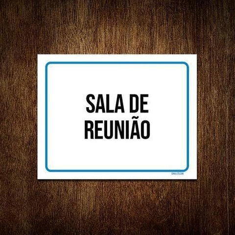 Kit 5 Placas Ambiente Sinalização Setor Sala de Reunião