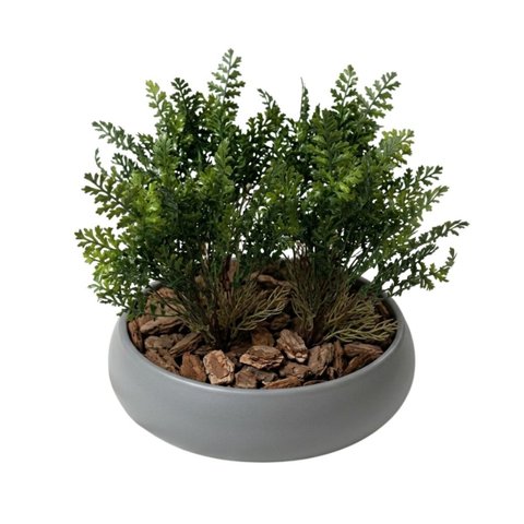 Kit 4 Folhagem Samambaia Artificial 35cm Mini Buquê para Painel Verde e Decoração de Ambientes