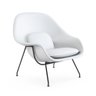 Poltrona Womb Chair sem Puff Base Preta Sintético Branco - 1