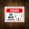 Kit 10 Placas Cuidado Cão Cachorro Bravo Dogo Argentino - 1